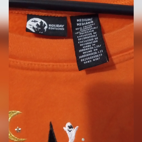 Holiday Editions Orange Sweatshirt with Witch Design - Picture 3 of 4